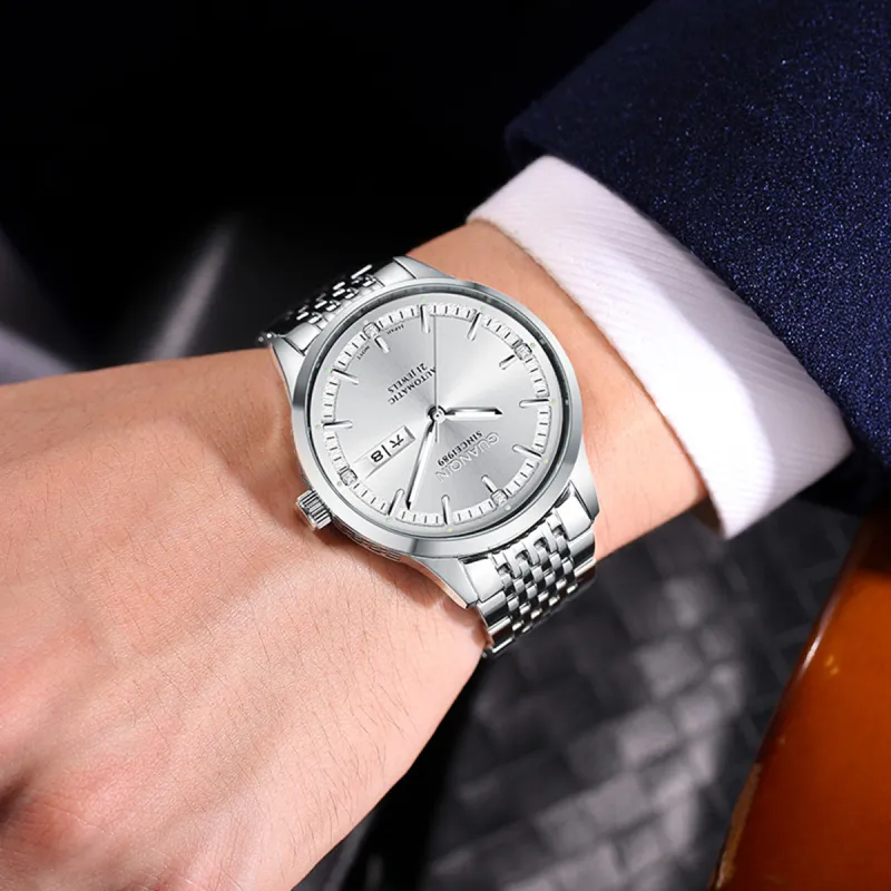 GUANQIN GUANQIN GJ16215-G Mechanical Movement Stainless Steel Watchband Watch Men's Watches Black Dial-2
