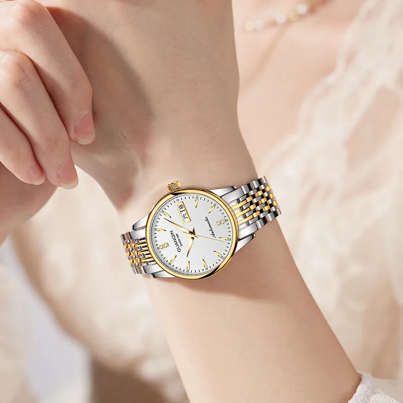 GUANQIN GJ16221 1A Automatic Mechanical Movement Stainless Steel Watchband Watch Women's Watch Black Dial-5