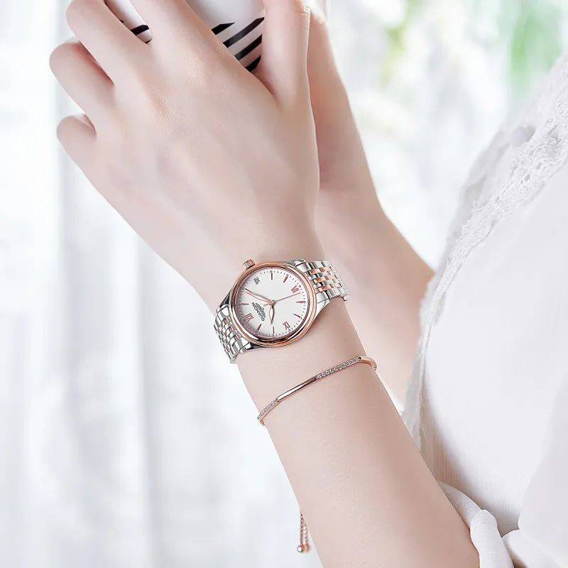 GUANQIN GJ16185.MGD Automatic Mechanical Movement Stainless Steel Watchband Watch Women's Watch White Dial-2
