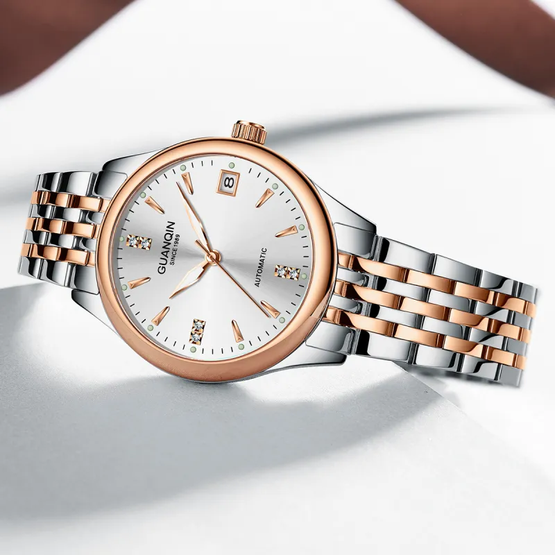 GUANQIN GJ16236 Automatic Mechanical Movement Stainless Steel Watchband Watch Women's Watch White Dial-18