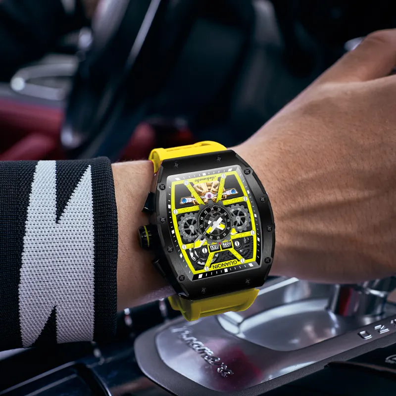 GUANQIN GUANQIN GJ16197 Automatic Mechanical Movement Silicone Strap Watch Men's Watches Cut-Out Dial-13