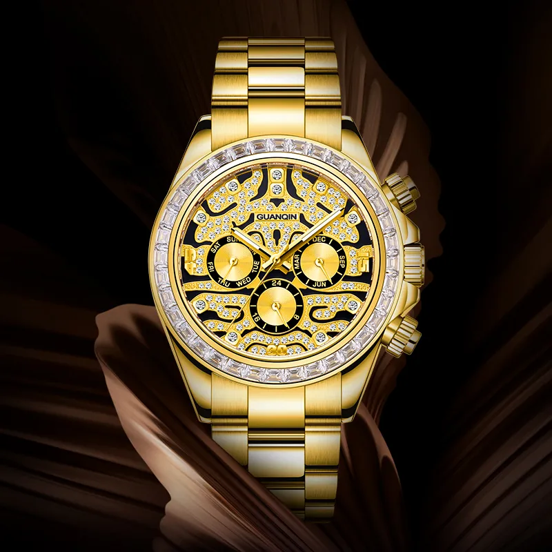 GUANQIN GUANQIN GJ16409 Automatic Mechanical Movement Stainless Steel Watchband Watch Men White Dial-9