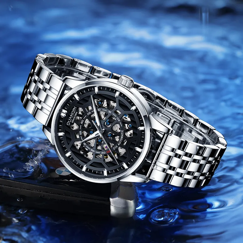 GUANQIN GJ16420 Automatic Mechanical Movement Watch Men's Watches White Dial-15
