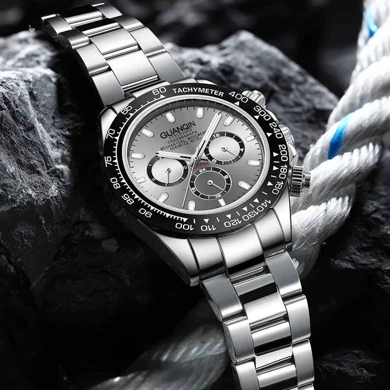 GUANQIN GUANQIN GJ16302 Mechanical Movement Stainless Steel Watchband Watch Men's Watches Black Dial-10