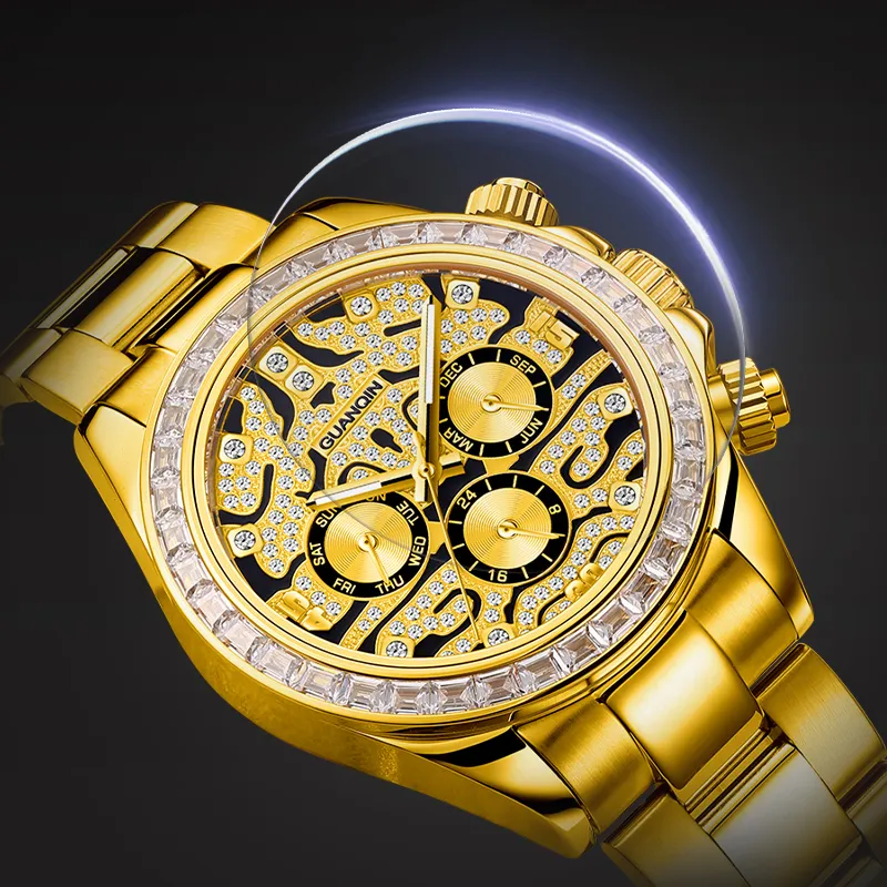 GUANQIN GUANQIN GJ16409 Automatic Mechanical Movement Stainless Steel Watchband Watch Men White Dial-8