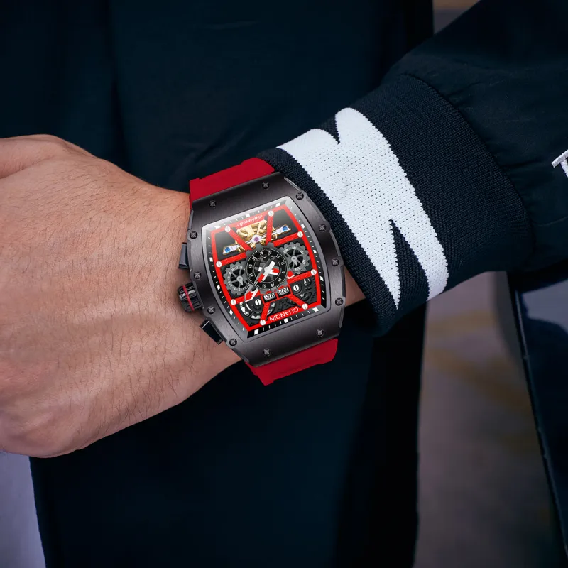 GUANQIN GUANQIN GJ16197 Automatic Mechanical Movement Silicone Strap Watch Men's Watches Cut-Out Dial-28