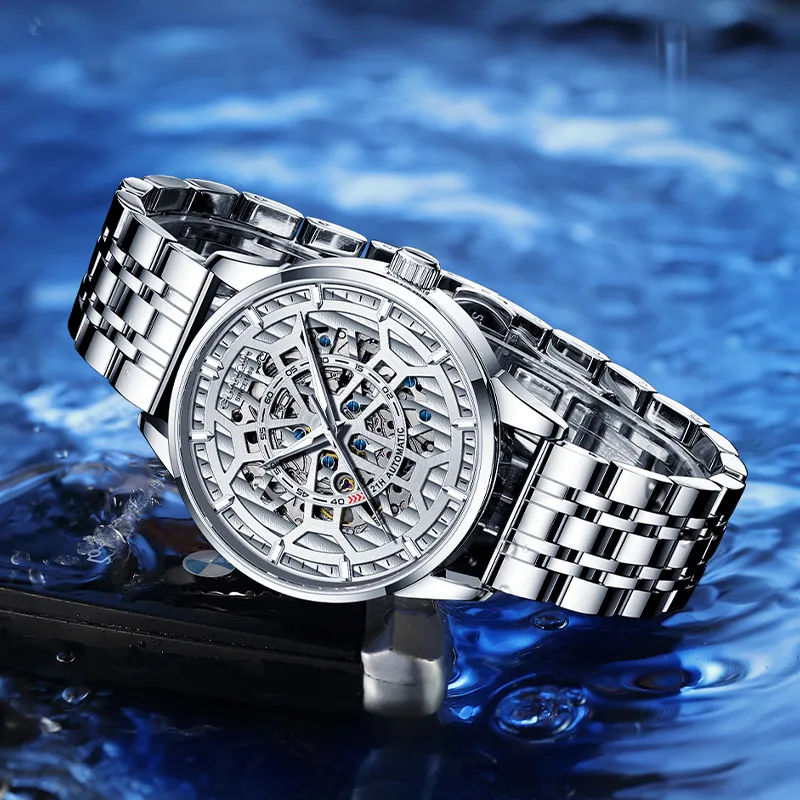 GUANQIN GJ16420 Automatic Mechanical Movement Watch Men's Watches White Dial-7