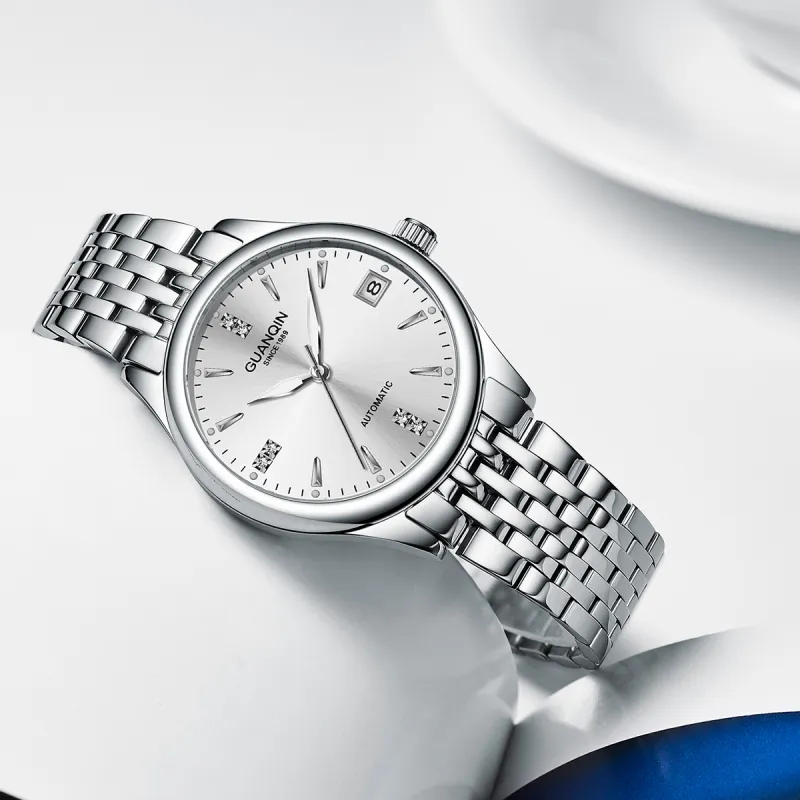 GUANQIN GJ16236 Automatic Mechanical Movement Stainless Steel Watchband Watch Women's Watch White Dial-4