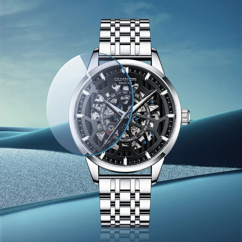 GUANQIN GJ16420 Automatic Mechanical Movement Watch Men's Watches White Dial-12