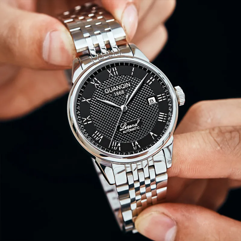 GUANQIN GQ18918 Mechanical Movement Stainless Steel Watchband Watch Men's Watches White Dial-5