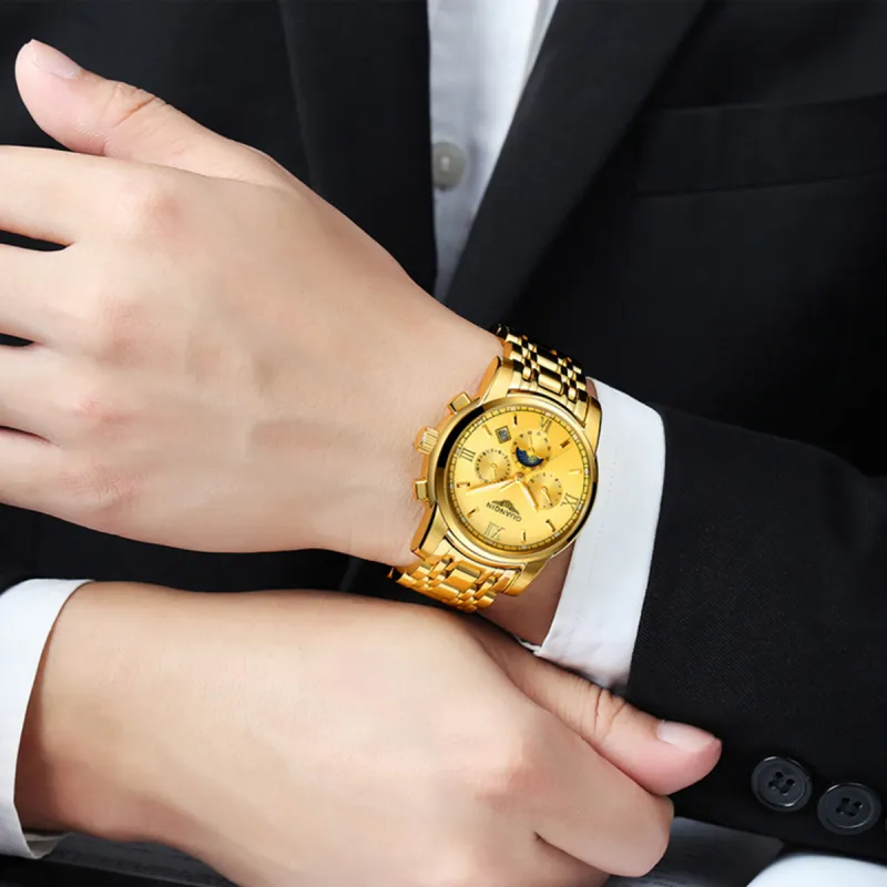 GUANQIN GUANQIN GJ16040.JGD Mechanical Movement Stainless Steel Watchband Watch Men's Watches White Dial-15