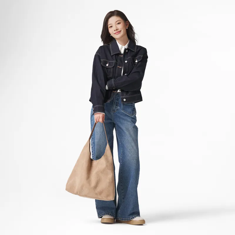 Hotwind Denim Jacket Women's 29 Navy Blue-4