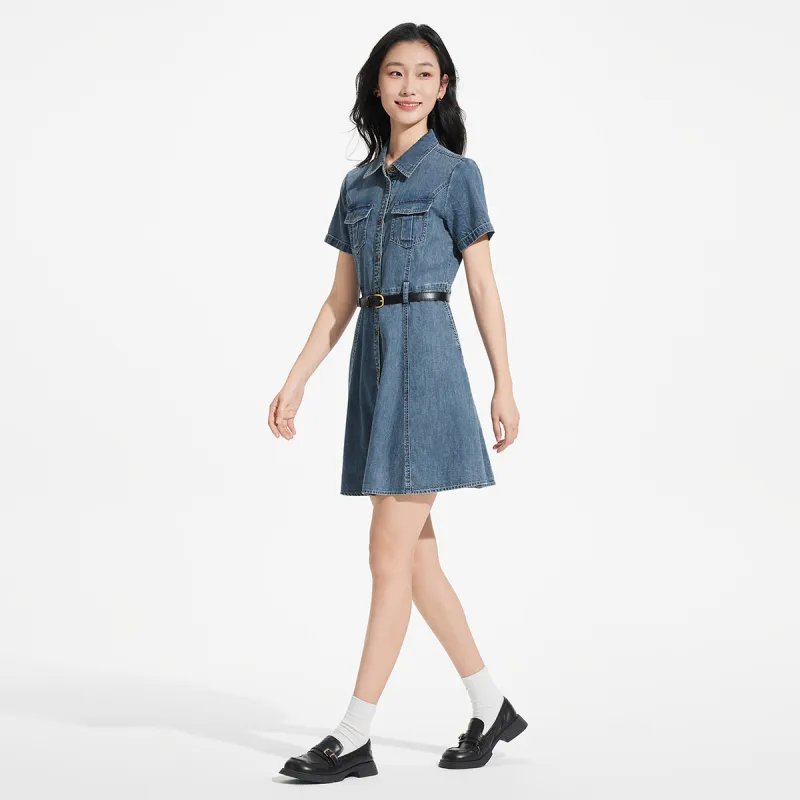 Hotwind Long Sleeved Dress Women's Blue-4