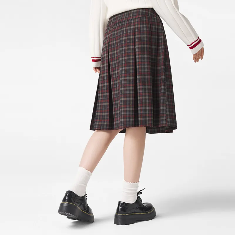 Hotwind Casual Short Skirts Women's Red Plaid-3