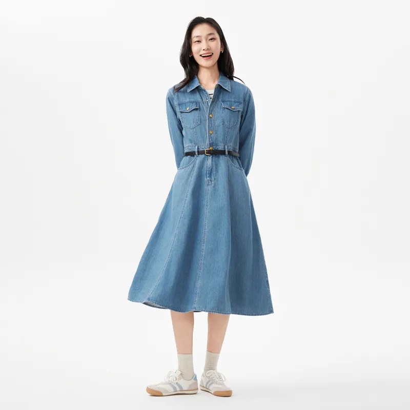 Hotwind Long Sleeved Dresses Women's Dark Blue-4