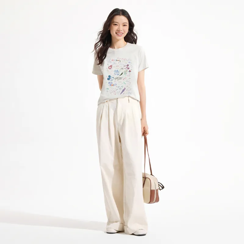 Hotwind Mickey Family Series T Shirt Women's 60 Light Gray-3