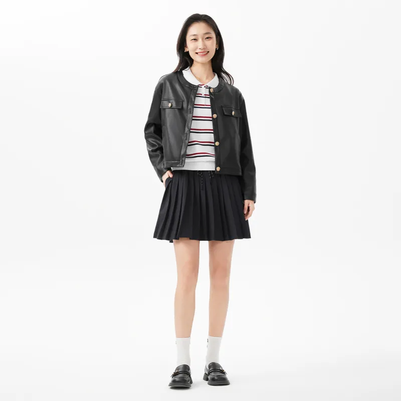 Hotwind Cropped Coat Women's Black-4