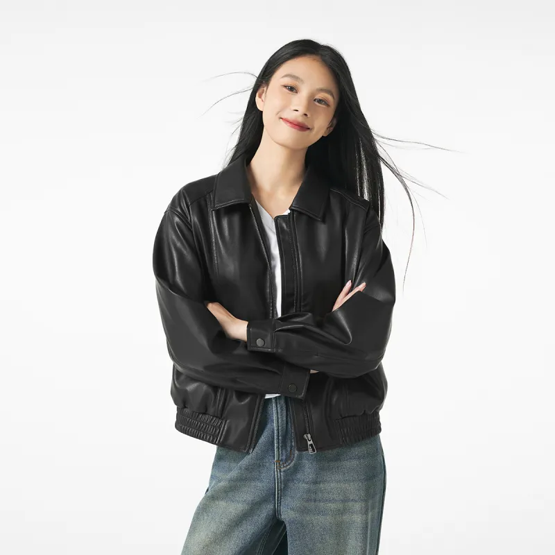 Hotwind Cropped Coat Women's Black-2