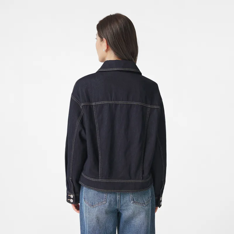 Hotwind Denim Jacket Women's 29 Navy Blue-3
