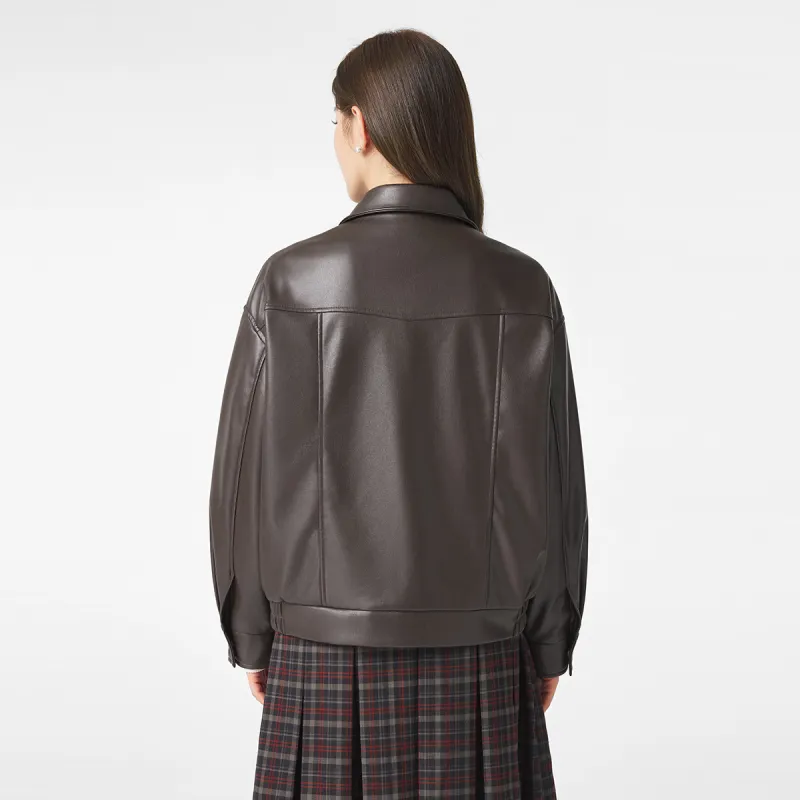 Hotwind Cropped Coats Women's Brown-2