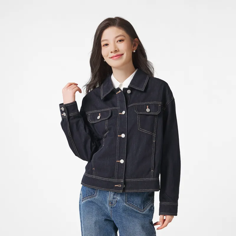 Hotwind Denim Jacket Women's 29 Navy Blue-2