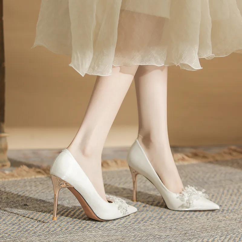MABEL&CO Slim Heel High Heels Women's White-2