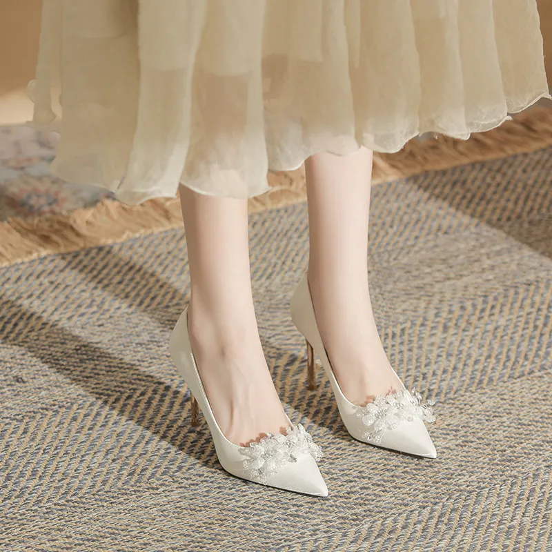 MABEL&CO Slim Heel High Heels Women's White-6