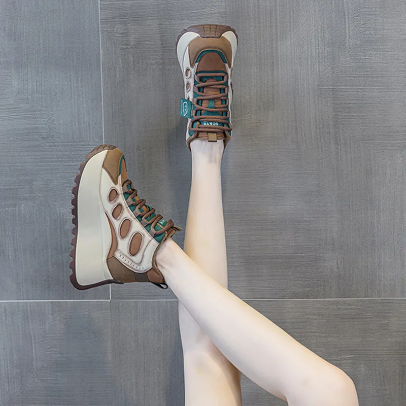 MABEL&CO High Top Chunky Sneakers Women's Green-3