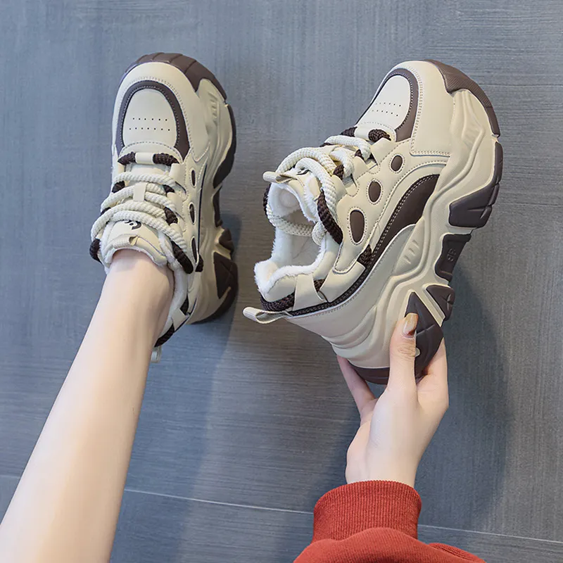 MABEL&CO Low Top Chunky Sneakers Women's Khaki-3