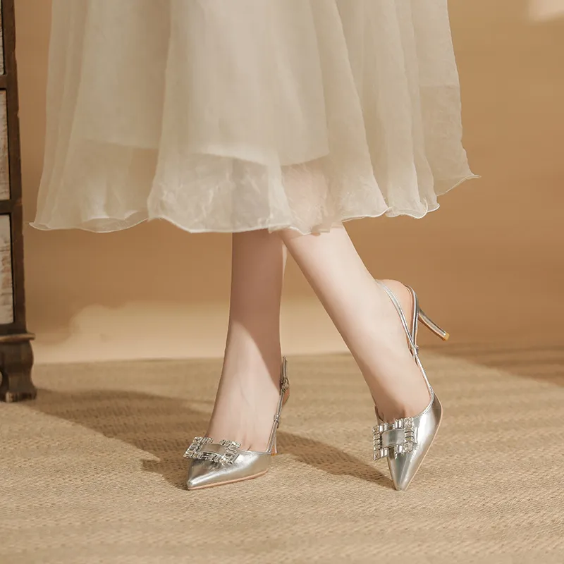 MABEL&CO Slim Heel High Heels Women's Silver-3