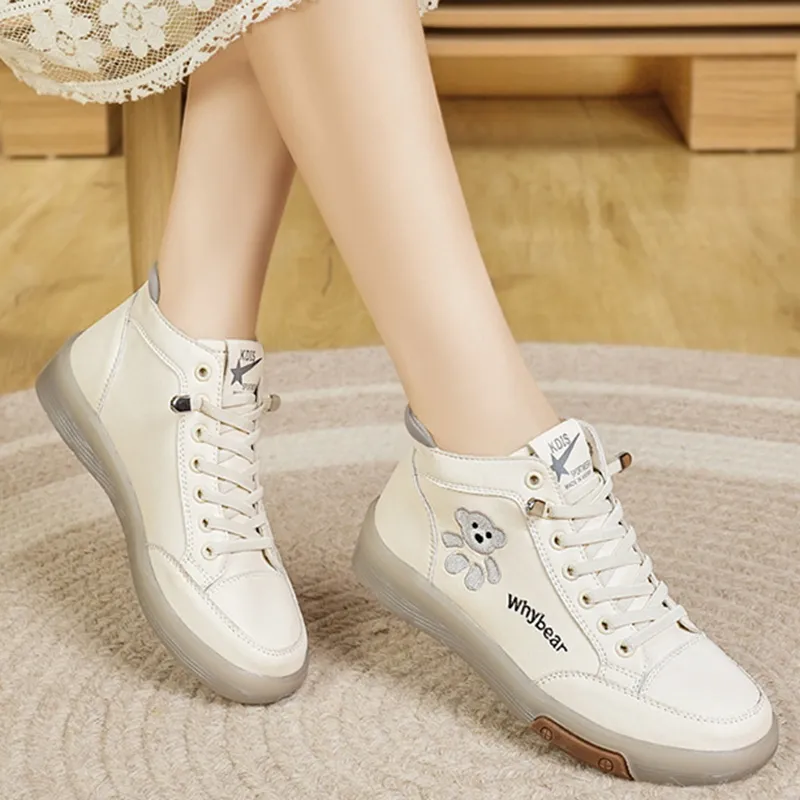 MABEL&CO Slip Resistant Mid Top Casual Shoes Women's Greige-2