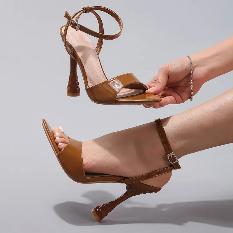 MABEL&CO One Strap Sandals Women's Brown-2
