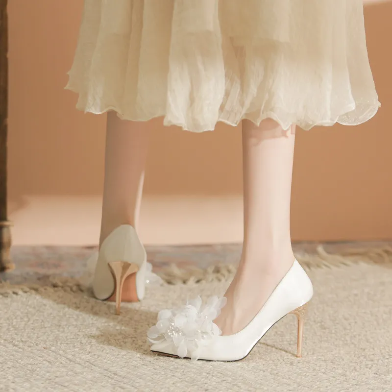 MABEL&CO Slim Heel High Heels Women's White-5