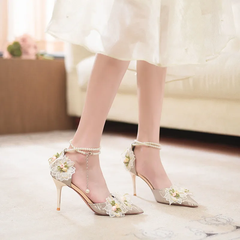 MABEL&CO Floral Splendor Slim Heel High Heels Women's-6