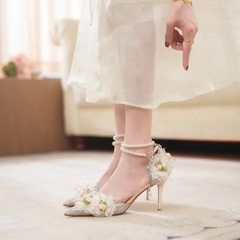 MABEL&CO Floral Splendor Slim Heel High Heels Women's-7