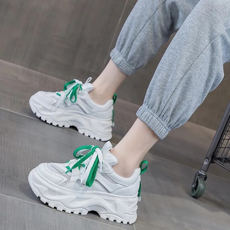 MABEL&CO Low Top Chunky Sneakers Women's Green-2