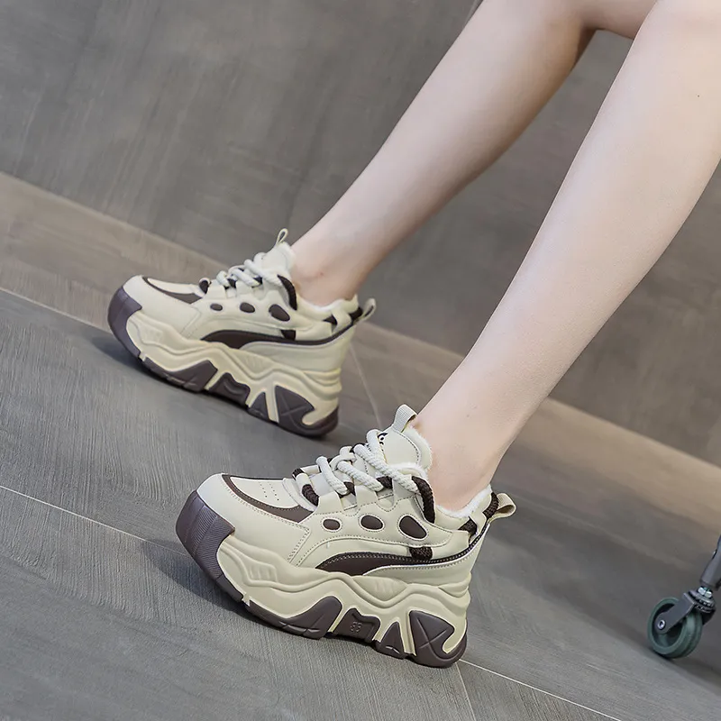 MABEL&CO Low Top Chunky Sneakers Women's Khaki-4