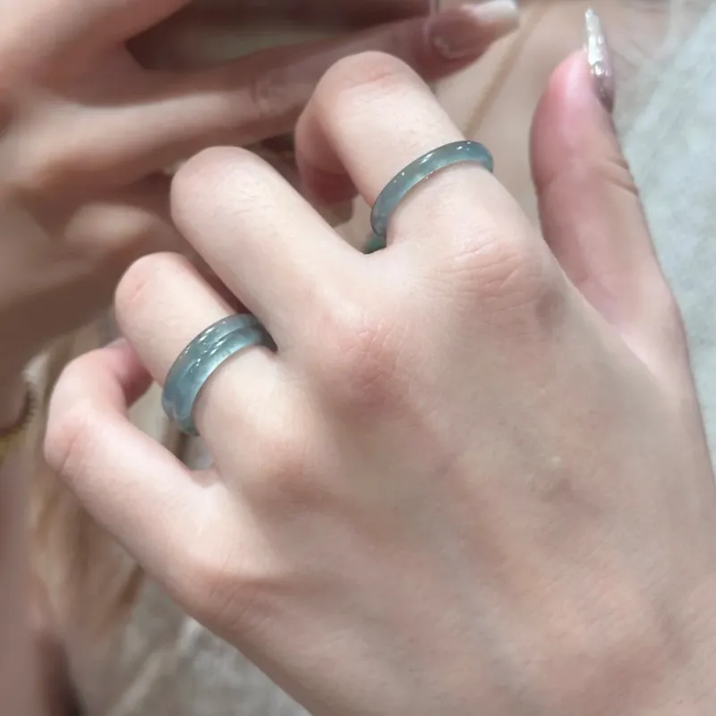 CGC Glutinous Jade Jadeite Rings Unisex-1