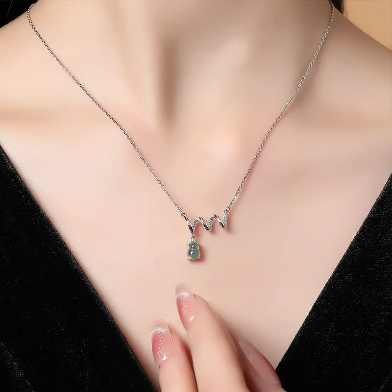CGC Ice Glutinous Jadeite Necklaces Women's-4