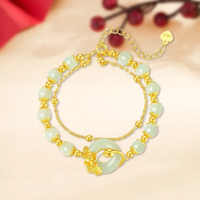 CGC Hetian Jade Bracelets Pale Greenish White Jade Women's-1