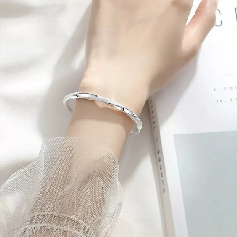 CGC S999 Fine Silver Adjustable Opening Bangle Unisex-4