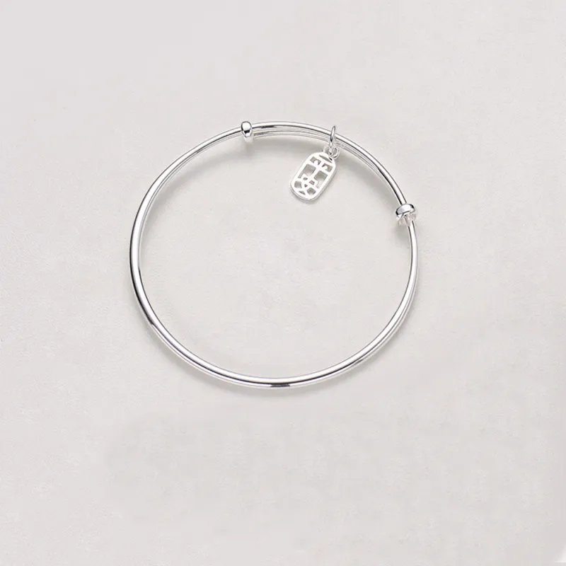 CGC S999 Silver Adjustable Bangle Women's-2