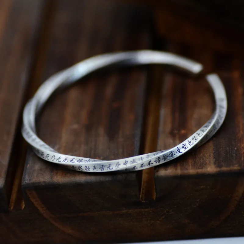 CGC S999 Fine Silver Adjustable Opening Bangle Unisex-0