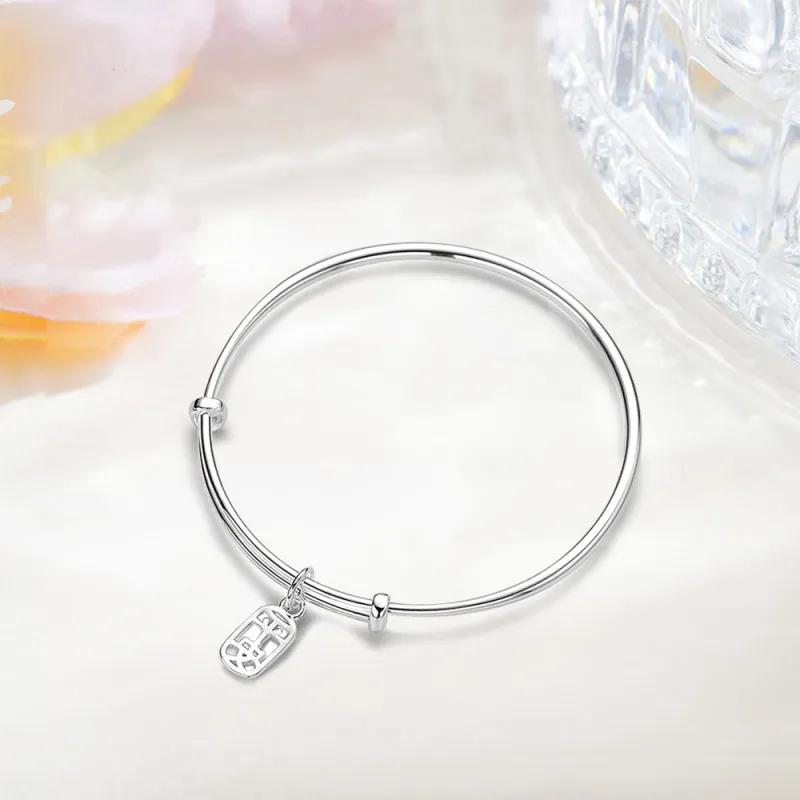 CGC S999 Silver Adjustable Bangle Women's-4