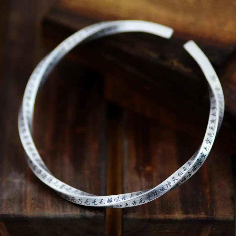 CGC S999 Fine Silver Adjustable Opening Bangle Unisex-2