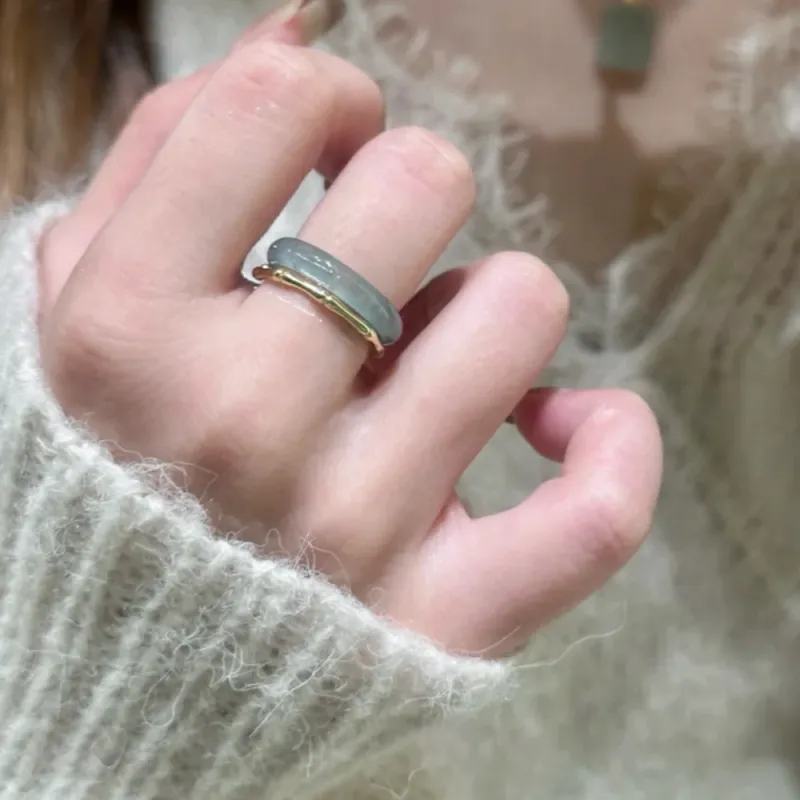 CGC Glutinous Jade Jadeite Rings Unisex-6