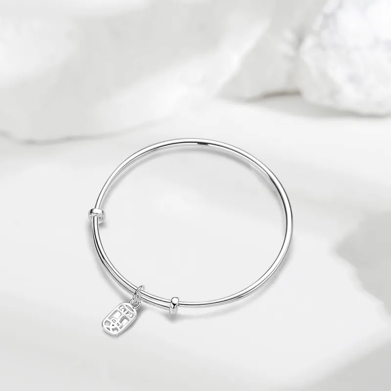 CGC S999 Silver Adjustable Bangle Women's-3