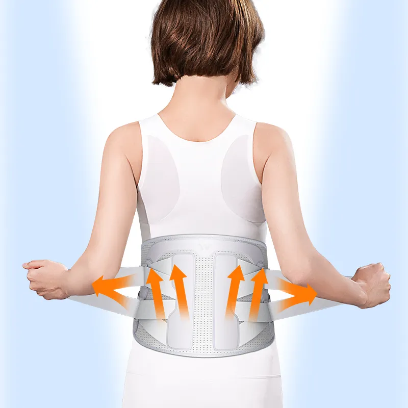 Vader Medical Back Support Braces Breathable Rehabilitation Light Gray Unisex-3