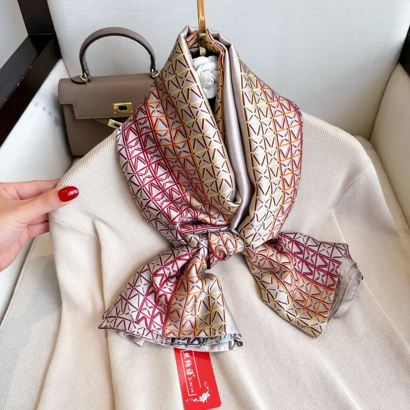 Eucalyptus Ornamentation Silk Scarves Women's-2