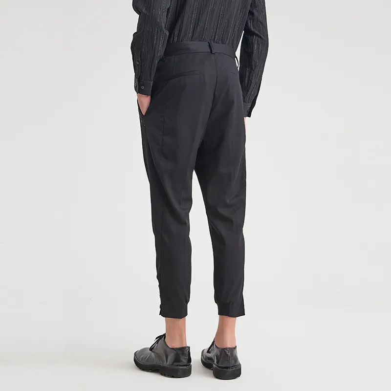 ANDREW MACKENZIE Casual Pants Men Black Yellow-3